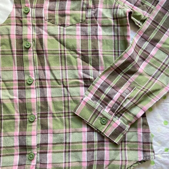 Screenprinted original design children's place green, pink and brown plaid - Picture 7 of 8